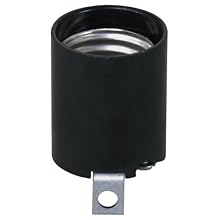 Leviton 3352-F Medium Base, One-Piece, Keyless, Incandescent, Phenolic Lampholder, Black