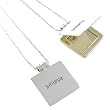 BELIEVE Locket Pendant in Sterling Silver and Brass on an 18" Box Chain, #7905