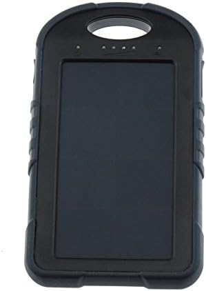 Suncan Solar Charger with Sunpower Panel Portable Power Bank with Flashlight &amp; S.O.S Function for Smart Phones Tablets and most 5V USB Devices Rainproof / Dust-proof / Shockproof - 5000mAh, Black