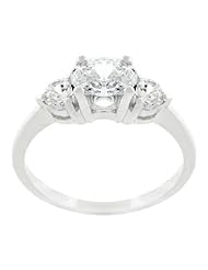Oval Serenade Triplet Ring in Silver Tone