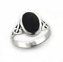 Sterling Silver Black Onyx Celtic Knot Ring(Sizes 5,6,7,8,9,10)