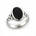Sterling Silver Black Onyx Celtic Knot Ring (Size 5,7,8,9,10)