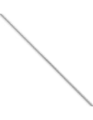 1.2mm, 14 Karat White Gold, Round Snake Chain - 7 inch