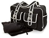 Black/White Eyelet Overnight Carry All Diaper Bag