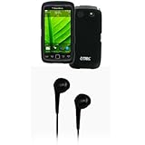 EMPIRE Black Rubberized Hard Cover Case + Black 3.5mm Stereo Headphones for ....