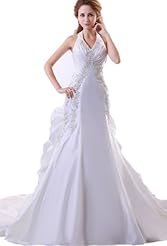 Taffeta Halter Mermaid Applique Beaded Evening Dress 