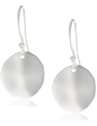 Argento Vivo Sterling Silver Wavy Textured High Polished Disk Earrings