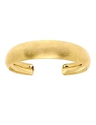 Sterling Silver Yellow 10-15mm Shiny Stardust Textured Cuff Bangle