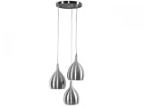 Pendellampe aus gebürstetem Metall Leuchtmittel E27 max. 40W, Aussenfarbe: Silber, Innenfarbe: Blau/Gelb/Rot