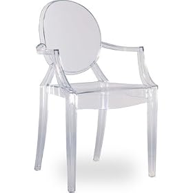 Philippe Starck Inspired Louis XV Clear Ghost Armchair