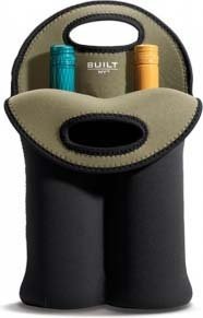 Built Neoprene 2-Bottle Wine Tote, Black