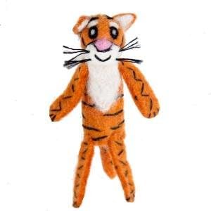 Wild Woolie Tiger Hand Felted Ornament Finger Puppet Fair Trade Made in Nepal