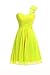 Deardresses Women's One-shoulder Chiffon Short Bridesmaid Prom Dress