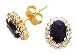 14k Gold, Diamond & Sapphire Earrings (2.53ctw)