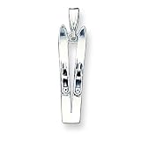 Sterling Silver Antiqued Ski's Charm with 20 inch Sterling Silver Chain