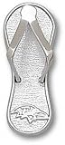 Baltimore Ravens Solid Sterling Silver Logo Flip Flop 1'' Pendant