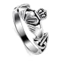 .925 Sterling Silver Irish Claddagh Polish Finish Band Ring