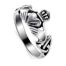 LWRS145 Nickel Free .925 Sterling Silver Irish Claddagh Friendship and Love Polish Finish Band Ring Size 4, 5, 6, 7, 8, 9, 10, 11, 12, 13: Jewelry