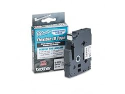 Brother 1/2 Inch x 26.2 Feet Black on White Flexible ID Tape (TZFX231)