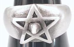 Pentagram Spike Pewter Ring