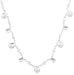 Sterling Silver White Freshwater Cultured Pearl and Crystal Necklace, 16"+2" Extender