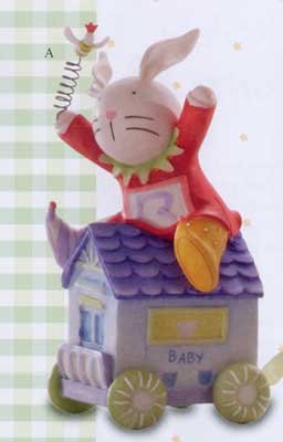 Rue Rabbit Baby Birthday Train Figurine
