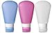 Set of 3 Travel Bottles Sillicone Containers 3oz(89ml) with 3 Toothbrush Case for Home,Outdoor,Shampoo,Soap,Lotion