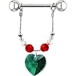 Handcrafted Austrian Crystal Holly Berry Heart Nipple Ring MADE WITH SWAROVSKI ELEMENTS