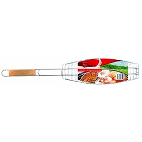 Redwood Leisure Fish Grill with Wooden Handle