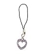 Cell Phone Charm - C5 - Strap Style - Crystal Heart ~ Violet