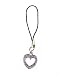 Cell Phone Charm - C5 - Strap Style - Crystal Heart ~ Violet