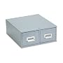 Buddy Products 1646-1 Buddy Products Double Drawer Steel 4 x 6 Card Cabinet, 16"D, 3000-Card Cap, Gray