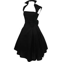 Hot Sale Skelapparel Rockabilly Vintage Design Black Belted Party Dress - 12