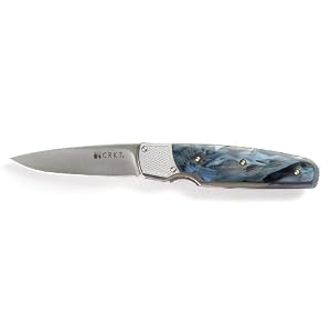 Buy Columbia River Knife and Tool 7403 Kommer Fulcrum Knife with Razor-Sharp Edge Satin Blade, Blue...