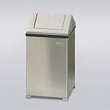Rubbermaid FGT1414 Stainless Steel WasteMaster Hinged Top Indoor Utility Container with Retainer Bands, 10.5 gallon Capacity, 14