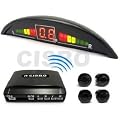 Black Wireless Car reversing parking Four 4 rear sensors with Colour LED displayer