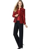  : Kasper Petite Three-Piece Flyaway Shimmer Pant Suit