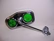 Diamond Chrome Mirror Green Reflector Bicycle Bike