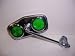 Diamond Chrome Mirror Green Reflector Bicycle Bike