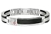 Mens Stainless Steel & Carbon Fiber Bracelet w/Diamond Accent by ROSSO