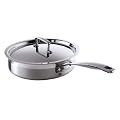 Le Creuset 3-Ply Stainless Steel Saute Pan with Lid, 24 cm
