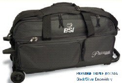 Buy BSI 3 Ball Roller Bowling Bag Black Silver by BSI