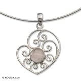 Rose quartz necklace, 'Love's Whisper' 16.1 L