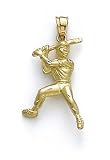 14k Baseball Player Pendant