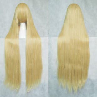 CosplayerWorld Long Cosplay Wig Anime Manga Games Cosplay Wig Cosplay 100cm 1 metre Blonde Ibuki Suika Touhou Project Projet