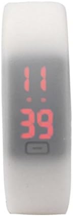 OUBAO Rubber LED Date Sports Bracelet Digital Wrist Watch(White)