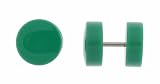 Neon Dark Green Acrylic Fake Plug - 16g Wire - 11mm - Sold as a Pair