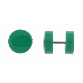 Neon Dark Green Acrylic Fake Plug - 16g Wire - 11mm - Sold as a Pair