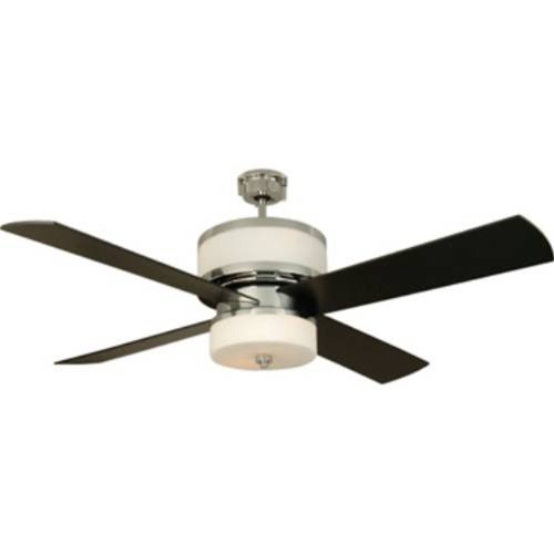Craftmade MO56CH Midoro 56 Inch Ceiling Fan, Chrome Motor with Black Blades and Integrated Light Kit