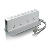 8-Outlet l-shaped surge protector, 6-ft. cord, 3195 joules, white